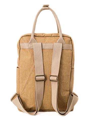 PAPERO ® aus Kraft-Papier | 2 in 1 Handtaschen Rucksack | robust, wasserfest ultraminimalistisch -Lynx- ✅ Vegan nachhaltig ♻ Damen Kleiner Backpack Platz für Laptop| FSC® Zertifiziert |, Urban Style - 3